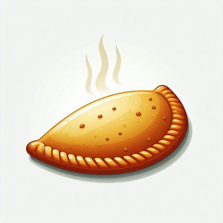 Illustration of a piece of pie with smoke on a white backgroundのイラスト素材