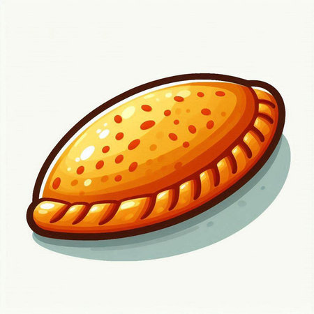 Vector illustration of a pie on a white background in cartoon style.のイラスト素材