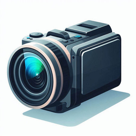 Digital camera on a white background. Vector illustration. Eps 10.のイラスト素材