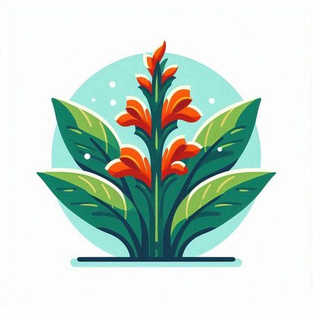 Canna flower icon. Vector illustration. Isolated on white background.のイラスト素材