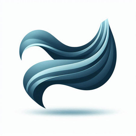 Abstract 3d blue wave on a white background. Vector illustration.のイラスト素材
