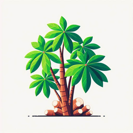 Coconut tree isolated on a white background. Vector illustration.のイラスト素材