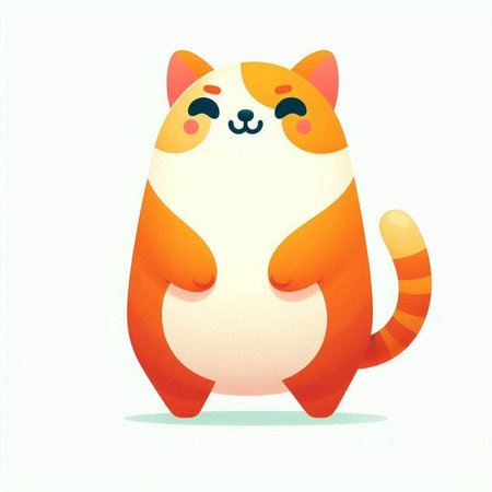 Cute cartoon cat on a white background. Vector illustration. Eps 10のイラスト素材