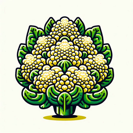 Cauliflower isolated on a white background. Vector illustration. Eps 10.のイラスト素材