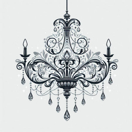 Luxury chandelier for interior design. Vector illustration.のイラスト素材