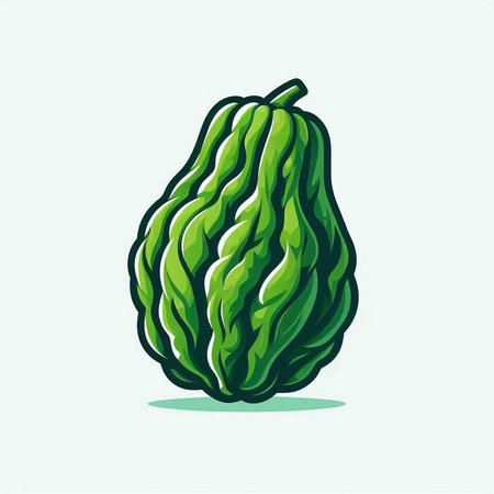 Cucumis melo or bitter gourd vector illustrationのイラスト素材