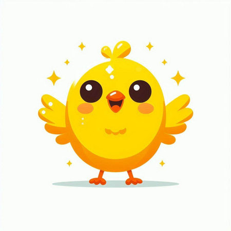 Easter yellow chicken. Cute cartoon character. Vector illustration.のイラスト素材