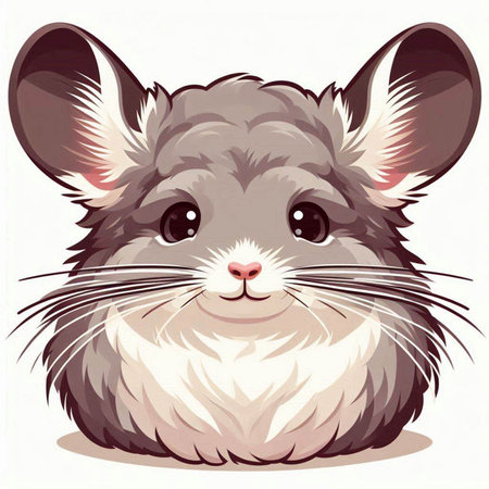 gray chinchilla on a white background, vector illustration, epsのイラスト素材