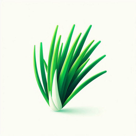 Green onion on a white background. Vector illustration. Eps 10.のイラスト素材