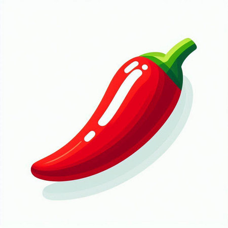 Red hot chili pepper isolated on a white background. Vector illustration.のイラスト素材
