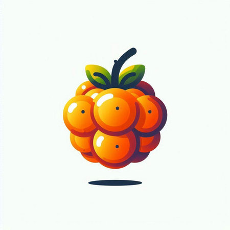 Illustration of a berry, isolated on a white background.のイラスト素材