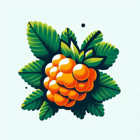 berry and leaves on white background, vector illustration, eps10のイラスト素材