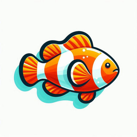 Clown fish isolated on a white background. Colorful vector illustration.のイラスト素材