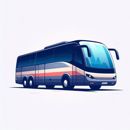 Bus on a white background. Vector illustration of a bus on a white background.のイラスト素材