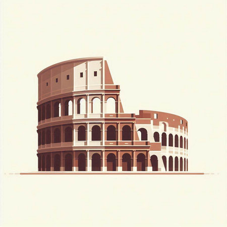 Colosseum in Rome, Italy. Vintage vector illustration.のイラスト素材