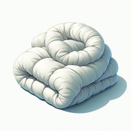 Illustration of a soft pillow on a white background - 3d renderのイラスト素材
