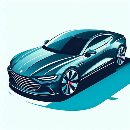 blue car on a light background, vector illustration, eps 10のイラスト素材