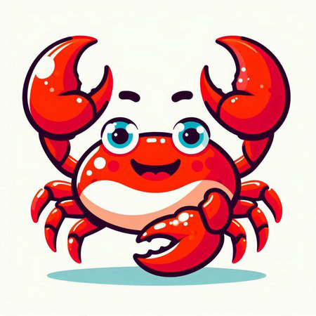 Crab cartoon character. Vector illustration of a cute cartoon crab.のイラスト素材