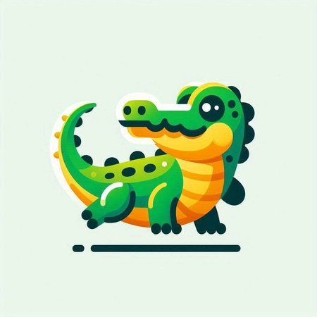 Crocodile icon. Cute cartoon crocodile. Vector illustrationのイラスト素材