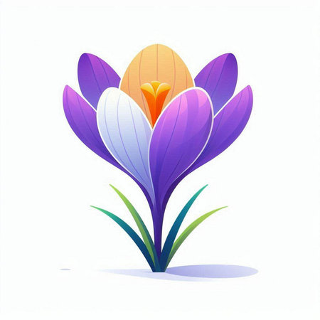 Beautiful spring crocus flower isolated on white background. Vector illustration.のイラスト素材