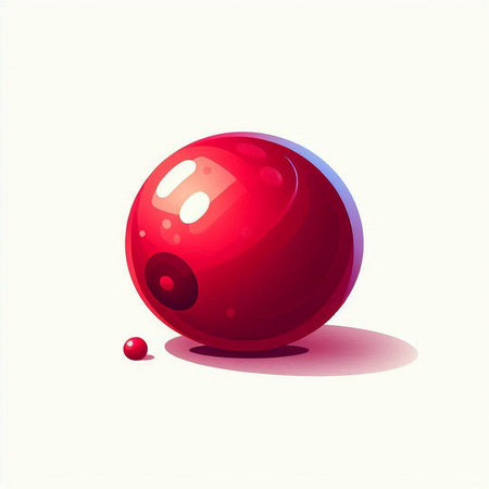 Illustration of a red bowling ball on a white background - vectorのイラスト素材