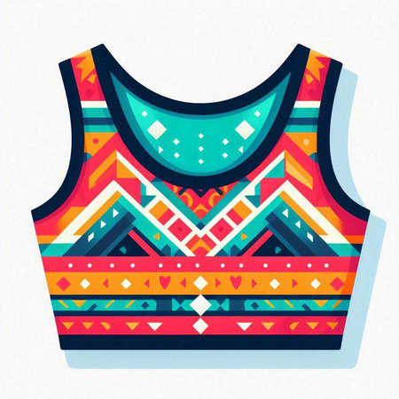 Vintage colorful tank top design on white background. Vector illustration.のイラスト素材
