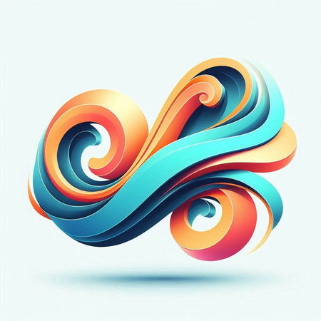 Abstract colorful 3d swirl background. Vector illustration eps 10.のイラスト素材