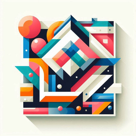 Abstract colorful geometric composition with place for your text. Vector illustration.のイラスト素材