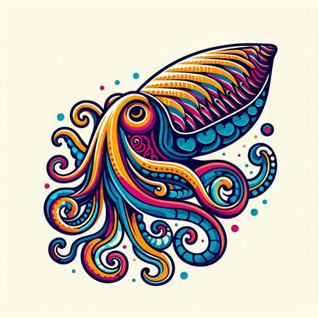 Octopus. Colorful vector illustration for your design. Hand drawnのイラスト素材