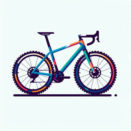 Bicycle icon on white background, vector illustration. Flat style.のイラスト素材