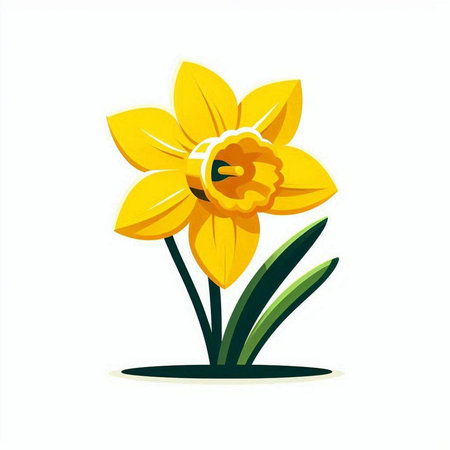 Narcissus flower isolated on white background. Vector illustration.のイラスト素材