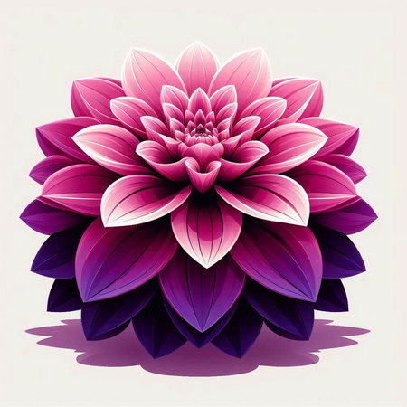 Illustration of a pink dahlia flower on a white backgroundのイラスト素材