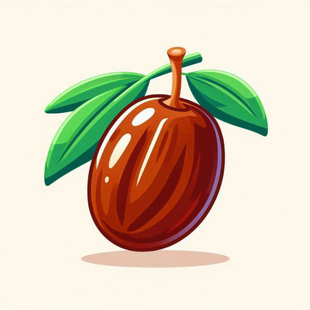 Plum fruit vector illustration. Isolated on a white background.のイラスト素材