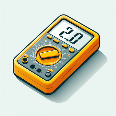 digital multimeter on a white background. 3d vector illustration.のイラスト素材