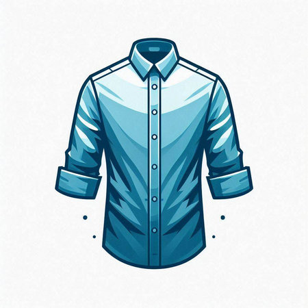Blue shirt isolated on a white background. Vector illustration, EPS 10のイラスト素材