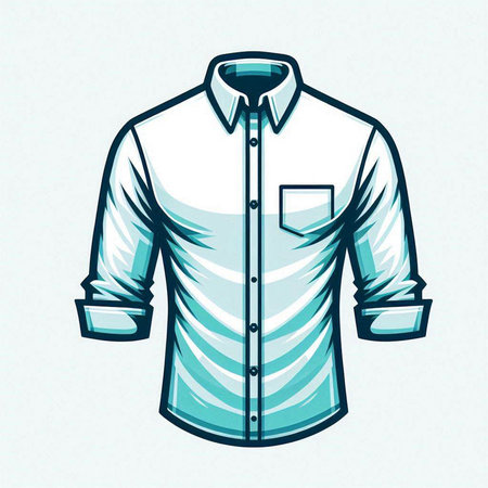 Men's shirt, vector illustration, isolated on a white background.のイラスト素材