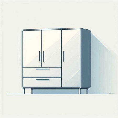 Illustration of a cupboard in a flat style. Vector illustrationのイラスト素材