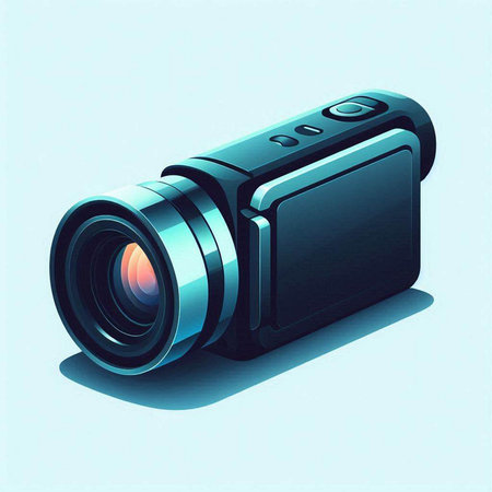 Digital camera on a blue background. Vector illustration. Eps 10.のイラスト素材
