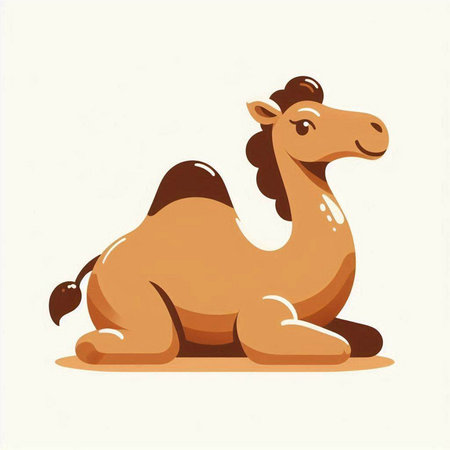 Cute camel isolated on white background. Vector illustration in retro style.のイラスト素材