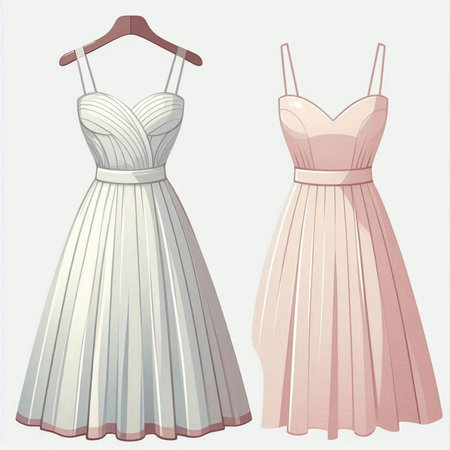 Wedding dress on a hanger in pastel colors.のイラスト素材