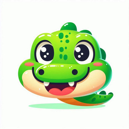 Cute cartoon green frog. Vector illustration isolated on white background.のイラスト素材