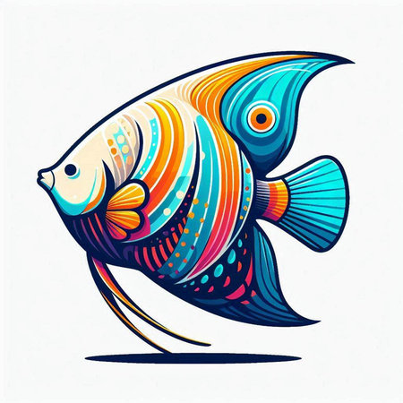 Colorful fish on a white background. Vector illustration for your designのイラスト素材