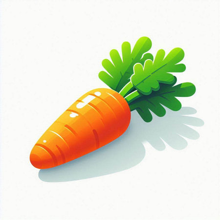 Carrot with green leaves isolated on white background. Vector illustration.のイラスト素材