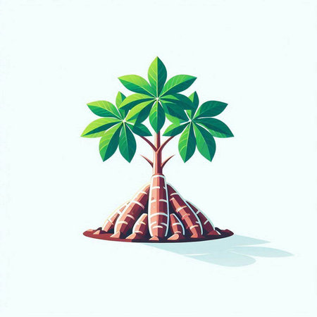 Illustration of cassava tree on white background. Vector illustration.のイラスト素材