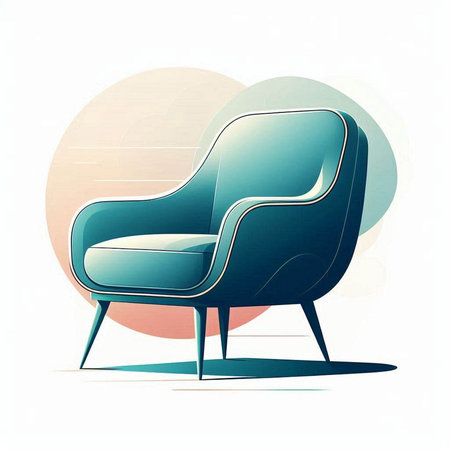 Modern armchair on colorful background. Vector illustration. Eps 10.のイラスト素材
