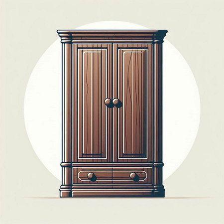 Cupboard. Vector illustration in retro style. Vintage furniture.のイラスト素材