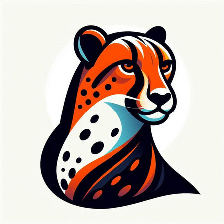 Cheetah head, vector illustration isolated on white background. Can be used as a print on t-shirts and bags.のイラスト素材