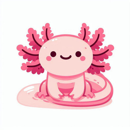 Cute pink water unicorn. Vector illustration in a flat style.のイラスト素材