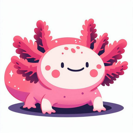 Cute pink monster with wings on a white background. Vector illustration.のイラスト素材