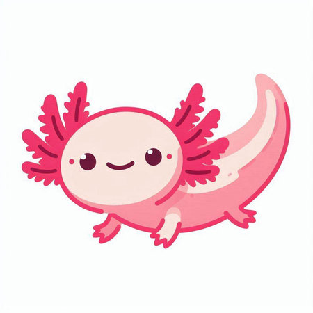 Cute cartoon pink dragon isolated on white background. Vector illustration.のイラスト素材